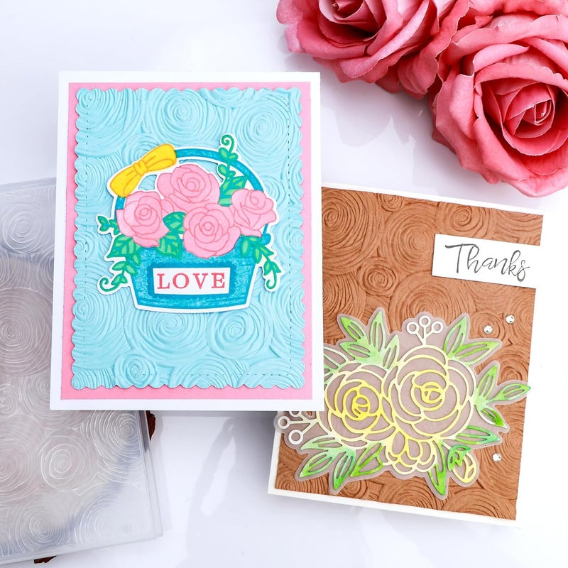 BAOFALI 3D Embossing Folder for Card Making,Beautiful Flower Spiral Pattern Plastic Texture Fades Embossing Folder Template for Scrapbooking Cardstock Album DIY Decoration Paper Crafting 6.3x4.5inch - Image 4